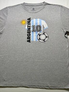 Argentina #10 Soccer T Shirt Men’s XL Gray Graphic Tee NWOT